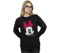 Disney Womens/Ladies Minnie Mouse Face Sweatshirt (Black) - Size Medium