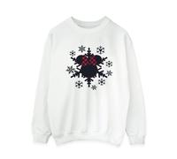 Disney Women's Minnie Mouse Gingham Snowflakes Sweatshirt in White | Size: 5XL Disney White 5XL