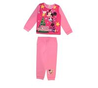 Disney Minnie Mouse, Girls 2 Piece Christmas Pyjamas Set Featuring Minnie Mouse Merry Christmas, Pink, Age 4-5 Years