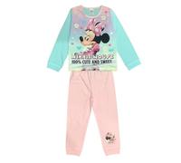 Disney Minnie Mouse, Girls 2 Piece Pyjamas Set Featuring Minnie Mouse 100% Cute and Sweet, Pink/Blue, Age 4-5 Years