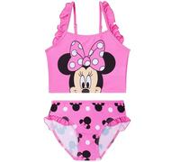 Disney Minnie Mouse Girls Bikini Set 2-6 Yrs, 2-Piece Swimming Costume, Adjustable Strap Toddler Swimsuit, Swimwear Essential (2-3 Years, Pink Minnie)