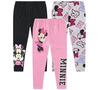 Disney Minnie Mouse Girls Leggings for Toddlers to Big Kids, Pack of 3, Minnie Mouse - Black/Grey/Pink, 3 Years