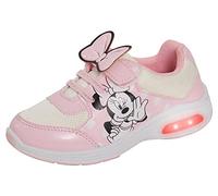 Disney Minnie Mouse Girls Light Up Trainers Kids Touch Fasten Flashing LED Sports Shoes