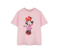 Disney Minnie Mouse Girls Pink Pose Short Sleeved T-Shirt | Kids Graphic Tee | Cute Cartoon Character Apparel | Children's Fashion Top | Minnie Mouse Merchandise Gift for Girls