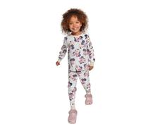 Disney Minnie Mouse Girls Pyjamas - Official Fleece Twosie Long Sleeve Top and Cuffed Bottoms Set with All-Over Minnie Print, Super Soft and Cosy - Ages 2-6 Years, Machine Washable Pink