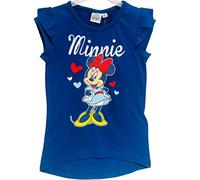 Disney Minnie Mouse Girls T-Shirt Top Kids Short Sleeve Tee Tops Summer T Shirt (8 Years, Blue Minnie Top)
