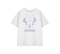 Disney Minnie Mouse Girls White Short Sleeved T-Shirt | Gradient Graphic Tee for Kids | Classic Character Apparel | Crew Neck Top | Children's Fashion Clothing & Merchandise