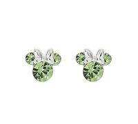 Disney Minnie Mouse Green August Birthstone sterling silver Crystal Earrings E905162RAUGL