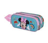 Disney Minnie Mouse Greet-3D Double Pencil Case, Turquoise, 22 x 10 cm