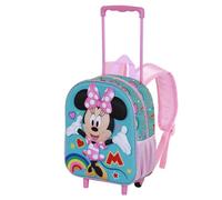 Disney Minnie Mouse Greet-Small 3D Backpack with Wheels, Turquoise, 26 x 34 cm, Capacity 7 L