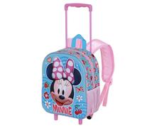 Disney Minnie Mouse Happiness-Small 3D Backpack with Wheels, Blue, 26 x 34 cm, Capacity 7 L