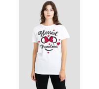 Disney Women's Minnie Mouse Head Blessed Grandma T-Shirt, White | Size: 2XL Disney White 2XL