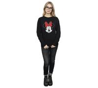 Minnie Mouse Head Sweatshirt Disney Black S