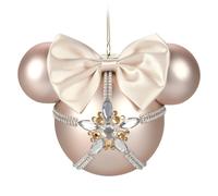 Disney Minnie Mouse Icon Glass Ball Sketchbook Ornament ? Rose Gold & Gems