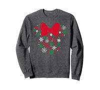 Disney Minnie Mouse Icon Holiday Snowflakes Sweatshirt, Adult Unisex, Dark Heather Grey, Large