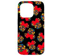 Disney Minnie Mouse Icon Rainbow Hearts Black Case for iPhone 15 Pro