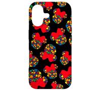 Disney Minnie Mouse Icon Rainbow Hearts Black Case for iPhone 17
