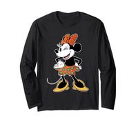 Disney Minnie Mouse in Orange & Green Color Trend Wink Pose Long Sleeve T-Shirt