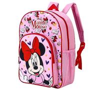 Disney Minnie Mouse Kids Childrens Premium Backpack School Rucksack Travel Bag Boys Girls with side mesh pocket and front zipped pocket