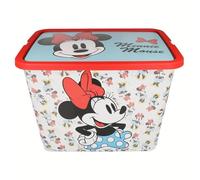 Disney Minnie Mouse Kids Storage Boxes 23L - Officially Licensed, BPA-Free Plastic, Lightweight, Durable with Click Lock Lid - Toy Storage Box for Girls Boys- Keeps Kids Rooms Tidy, 39x29x27cm (Large)