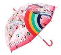 Disney Minnie Mouse Kids Windproof Dome Umbrella for Childrens Boys Girls Brolly with Safety Open