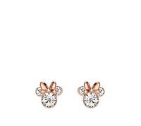 Disney Minnie Mouse Rose Gold Silver Plated Crystal Stud Earrings Clear