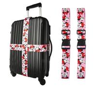 Disney Minnie Mouse Luggage Strap 2-Piece Set Officially Licensed, Adjustable Luggage Straps from 30'' to 72''