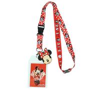 Disney Minnie Mouse Made You Smile Lanyard with Clear ID Badge Holder and 2" Rubber Minnie Mouse Charm