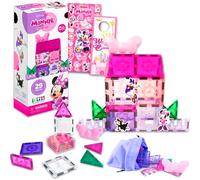 Disney Minnie Mouse Magnetic Tile Travel Set - Bundle with 26 Pc STEAM Building Educational Toy Plus Stickers, More | Minnie Mouse Building Toy Travel Activity Set