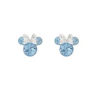 Disney Minnie Mouse Blue March Birthstone sterling silver Crystal Earrings E905162RMARL
