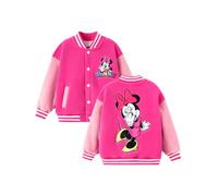 Disney Minnie Mouse Mickey Mouse Stitch Kids Bomber Jacket Lightweight Button Down Sweatshirt Toddler Big Kids, Minnie Rose Pink, 7-8 Jahre