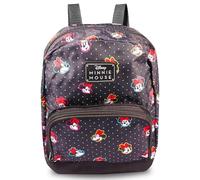 Disney Minnie Mouse Mini Backpack - 10" Iconic Woven Small Backpack with Front Pocket | Adjusts to Fit Kids, Toddlers, Teens, Women, Girls