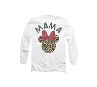 Disney Minnie Mouse Mother's Day Leopard Print Mama Long Sleeve T-Shirt, White White