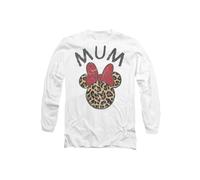 Disney Minnie Mouse Mother's Day Leopard Print Mum Long Sleeve T-Shirt, White | Size: 2XL Disney White 2XL
