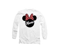 Disney Minnie Mouse Mother's Day Mama in Ears Long Sleeve T-Shirt, White | Size: Small Disney White S