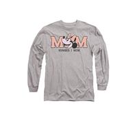 Disney Minnie Mouse Mother's Day Number 1 Mum Long Sleeve T-Shirt, Athletic Heather In Light Grey Light Grey