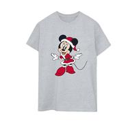 Disney Minnie Mouse Mrs Claus Boyfriend T-Shirt In Grey Grey