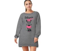 Disney Minnie Mouse Nightdress for Women - Sleep Shirt Pyjamas Long Sleeve Top Grey