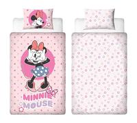 Disney Minnie Mouse Officially Licensed Single Duvet Cover Set | Dots Design Reversible 2 Sided Bedding Including Matching Pillow Case | Perfect For Kids Bedroom | Polycotton