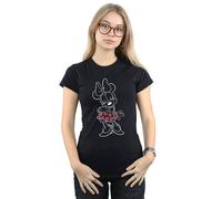 Disney Minnie Mouse Outline Polka Dot Cotton T-Shirt In Black Black