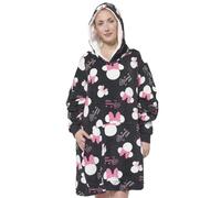 Disney Minnie Mouse Oversize Cozy Hoodie for Women - Oversized Women's Cosy Sweater Fluffy Blanket Sweater Black