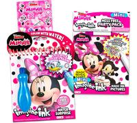 Disney Minnie Mouse Paint with Water Super Set for Kids, Toddlers Bundle - 2 Mess Free Books with Water Surprise Brush, Pen and Stickers | Minnie Mous