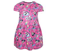 Disney - Minnie Mouse Pattern Dress - 100% Cotton - Summer Dresses for Girls - Minnie Mouse Dress Pink - Party Dress - Minnie Mouse Clothes Fancy Dress for Kids - Pink Doodle - Years