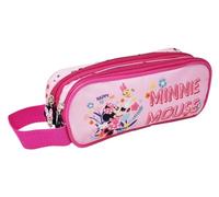 Disney Minnie Mouse Pencil Case Happy to Be Me for School with 2 Compartments 22 x 5 cm Zip Closure