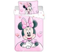DISNEY Minnie Mouse Pink-white, DOUBLE-SIDED, children's bedding with zip, 100% COTTON 100x135+40x60cm OEKO-TEX (H)