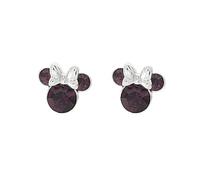 Disney Minnie Mouse Purple February Birthstone sterling silver Crystal Earrings E905162RFEBL