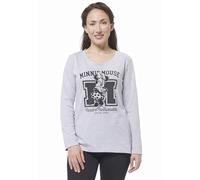 Disney Minnie Mouse Pyjamas for Women - Pyjama Set Long Sleeve Top with Trousers Grey/Black