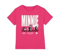Disney Minnie Mouse Racing Team Kids T Shirt, Hot Pink, 7-8