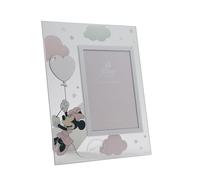 Disney Minnie Mouse - Real Silver 999 Plated Glass Picture Frame 5 x 7″ Aperture - Made in Italy - Licensed Disney Merchandise - New Baby, Early Years, Nursery, Kids & Children Gifting.