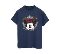 Disney Minnie Mouse Reindeer Cotton Boyfriend T-Shirt In Navy Navy